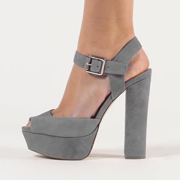 Steve Madden Shoes - Steve Madden Jillyy Sandals Suede Gray Chunky 9.5